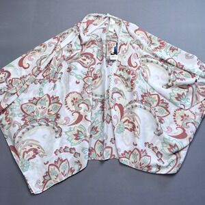 Simply Noelle Kimono Topper Cardigan Open Front Floral Print Lightweight‎ XL